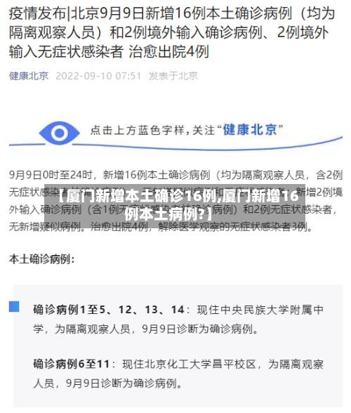 【厦门新增本土确诊16例,厦门新增16例本土病例?】