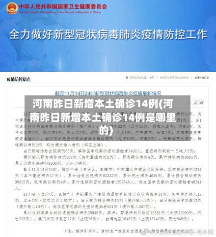 河南昨日新增本土确诊14例(河南昨日新增本土确诊14例是哪里的)-第2张图片
