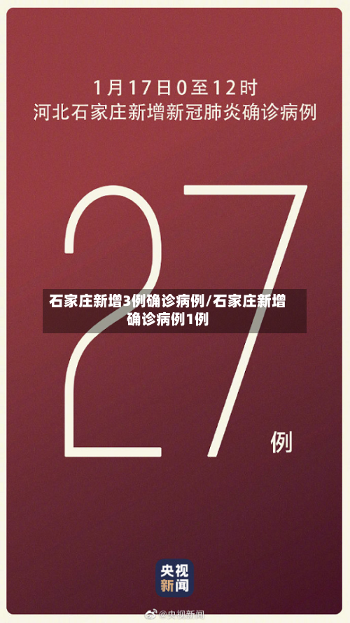 石家庄新增3例确诊病例/石家庄新增确诊病例1例