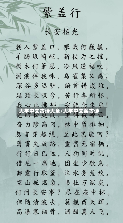 大学中文古诗大全/大学中文系古诗-第2张图片