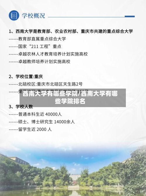 西南大学有哪些学院/西南大学有哪些学院排名-第2张图片