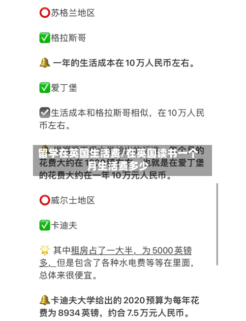 留学在英国生活费/在英国读书一个月生活费多少-第3张图片