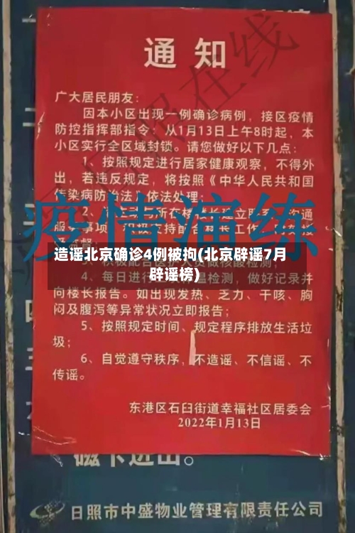 造谣北京确诊4例被拘(北京辟谣7月辟谣榜)-第2张图片