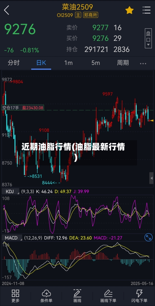 近期油脂行情(油脂最新行情)